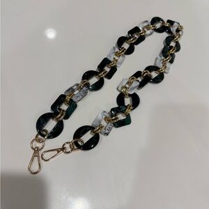 Chunky Green and Gold Chain Strap